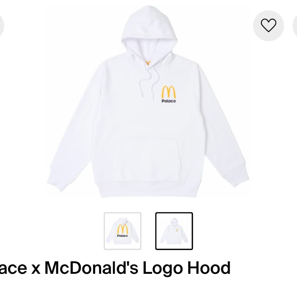 Palace x McDonald's White Hoodie